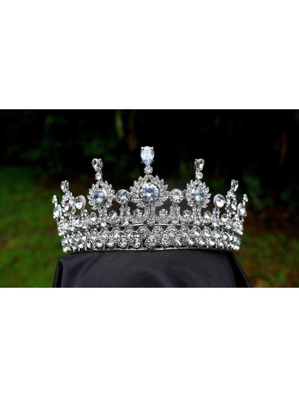 Icy Vintage Silver Crystal Tiara Bridal Crown Birthday Wedding Gift Diadem prom